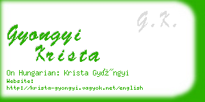 gyongyi krista business card